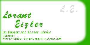 lorant eizler business card