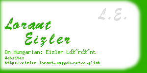 lorant eizler business card